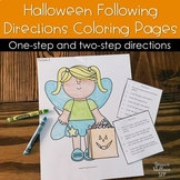 Halloween Following Directions Coloring Pages | 1-step and