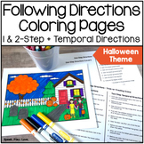 Halloween Following Directions Picture Scenes - Coloring -