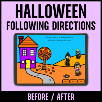 Preview of Halloween Following Directions with Before and After