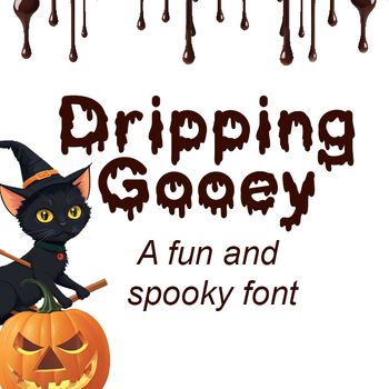 Preview of Halloween Font: Dripping Gooey, a Fun and Scary OTF Font File