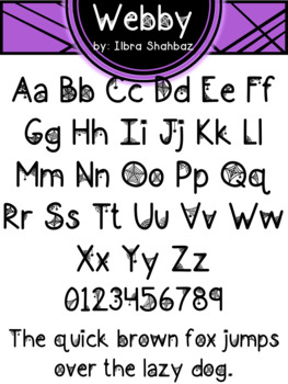 Preview of Halloween Font: Webby - Personal and Commercial Use