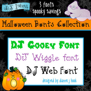 Preview of Halloween Fonts Collection - 3 Font Bundle - Spooky Lettering by DJ Inkers