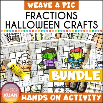 Preview of Halloween Fraction Activities - Math Crafts Bundle