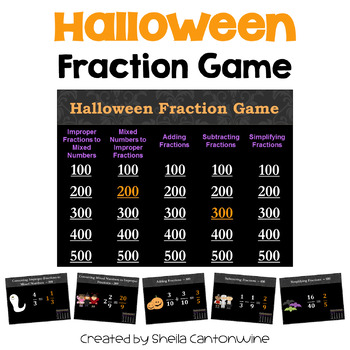 Preview of Halloween Fraction Game