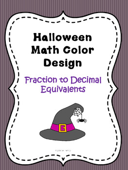 Preview of Halloween Fraction to Decimal Equivalents Color Sheet