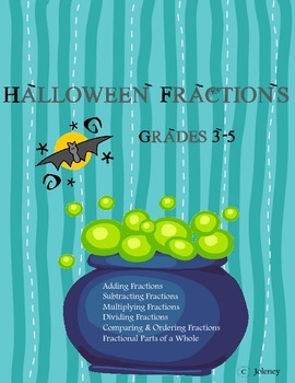 Preview of Halloween Fractions Bundle Grade 5