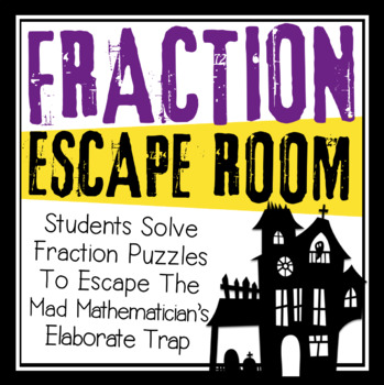 Preview of Halloween Fractions Escape Room Activity Breakout Review