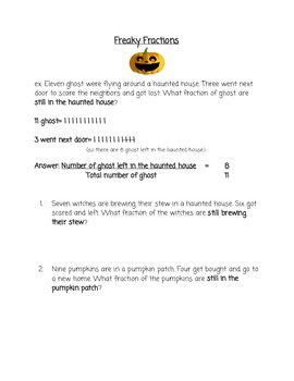 Preview of Halloween Fractions Word Problems