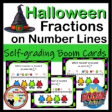 Halloween Fractions on a Number Line Boom Cards Halloween 