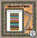 Halloween Frames Square Rectangle Line Art 12 Designs! Bor