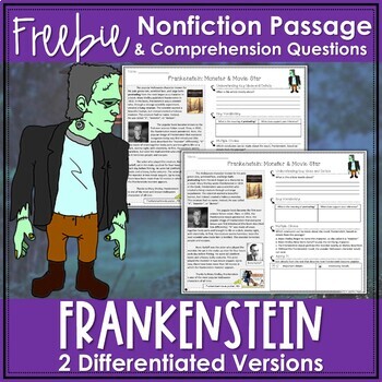 Preview of Halloween Frankenstein Nonfiction Passage FREEBIE