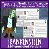 Halloween Frankenstein Nonfiction Passage FREEBIE