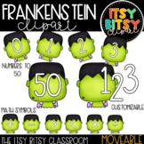 Halloween Clipart with Frankenstein Numbers Zero to Fifty 