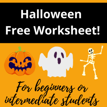 Preview of Halloween-Free Worksheet-In Spanish-For Beginners and Intermediate students