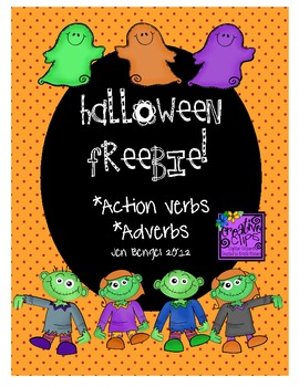Preview of Halloween Freebie: Action Verbs and Adverbs Fun Printables