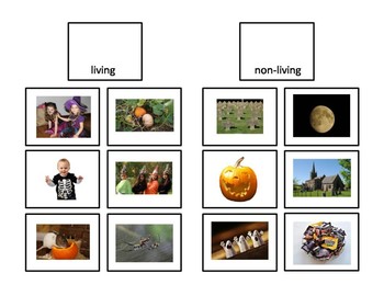 Preview of Halloween Freebie Living and Non-Living Sorting Activity