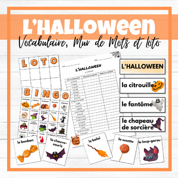 Preview of Halloween - French Vocabulary Activity, Word Wall & Loto/Bingo