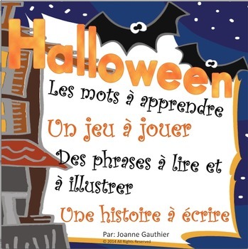 Preview of L'halloween: French Halloween Vocabulary and Writing Activities