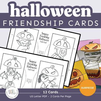 Preview of Halloween Friendship Cards - Fun Halloween Activity - Halloween Cards