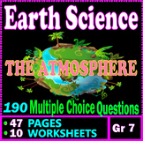 Earth Science. The Atmosphere. 190 Questions. 10 Worksheet
