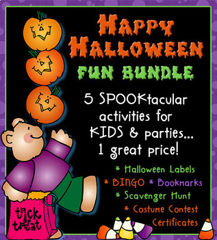 Preview of Halloween Fun Bundle - Costume Certificates, Printable Games and Activities