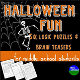 Halloween Fun Activities- Six Logic Puzzles and Brain Teas