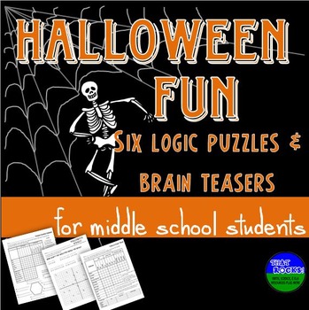Preview of Halloween Fun Activities- 7 Logic Puzzles and Brain Teasers for Middle School