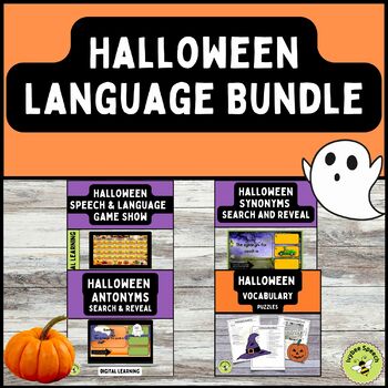 Preview of Halloween Fun Activities Speech and Language Bundle