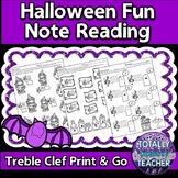 Music Worksheets: Treble Clef Note Reading {Halloween Fun}