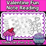 Music Worksheets: Valentine's Day Note Reading Fun {Treble Clef}