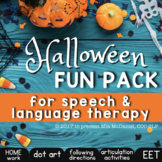 Halloween Fun Pack | NO PREP Speech Language Therapy Activ