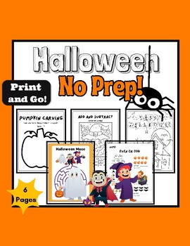 Preview of Halloween Math Fun Packet! No Prep!! **Print and Go**