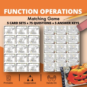 Preview of Halloween: Function Operations Matching Game