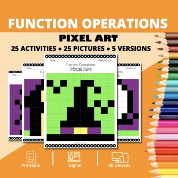 Preview of Halloween: Function Operations Pixel Art Activity