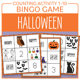 Halloween Bingo Counting 1-10 Numbers Ten Frames Tally Mar