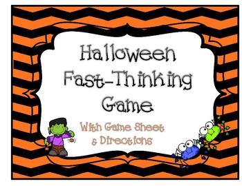 Preview of Halloween Game {Grades 3-12}