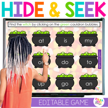 Preview of Halloween Phonics Games | Hide and Seek for Editable Sight Word Practice & Math
