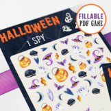 Halloween Game | I Spy | Fillable PDF