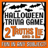 Halloween Game Two Truths and a Lie Activity Middle School
