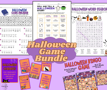 Preview of Halloween Games Bundle | Spooky Class Worksheet Activities