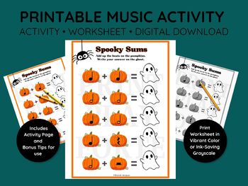 Preview of Halloween Games Kids Halloween Activities Homeschool Worksheets Preschool, Music
