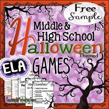 Preview of Halloween Game Freebie for Middle School & Secondary ELA