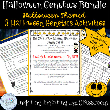 Preview of Halloween Genetics Bundle: 3 Holiday Themes Genetics Activities