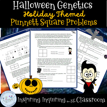 Preview of Halloween Genetics Holiday Punnett Square Problems