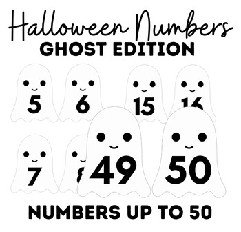 Preview of Halloween Ghost Numbers Up To 50