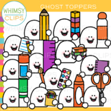 Kid Friendly and Non Spooky Halloween Ghost Page Toppers Clip Art