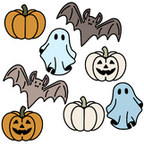 Halloween: Ghosts, Bats, and Pumpkins Transparent