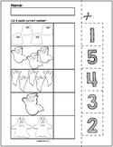 Halloween Ghosts Cut & Match Worksheets | Numbers 1-5