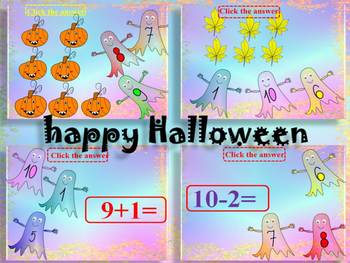 Preview of Halloween Activities - Addition and Subtraction to 10 - PowerPoint presentation