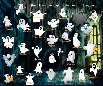 Preview of Halloween Ghosts and Thanksgiving Turkey Attendance for SMART Notebook